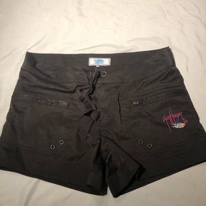 Guy Harvey women’s black fishing shorts.